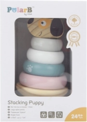 Drevená stohovacia pyramída psík POLARB