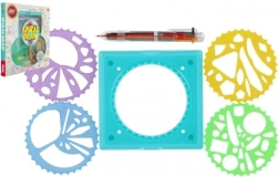 Inspiro sada na špirálové kreslenie so šablónami a šesťfarebným perom