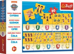 Vzdelávacie puzzle Čísla Labková patrola 20 dielikov