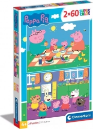 puzzle prasiatko peppa 2×60 dielikov clementoni