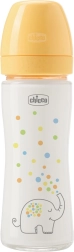 Chicco sklenená dojčenská fľaša Perfect Easy 240 ml s pomalým prietokom 0m+