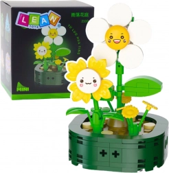 Mini konštrukčné kocky Kvety s tvárami Biely Žltý 142 ks