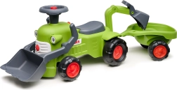 Traktor na jazdu s prívesom, nakladačom a lyžicou Falk