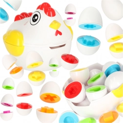 Edukativná skladačka Kura so sorterom na tvary vajec