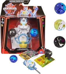Štartovacia sada Bakugan s 3 zberateľskými figúrkami Mantid Titanium Dragonoid Trox