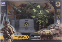 Vojenská sada s dronom, vojakom a tankom