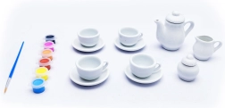 kreatívna sada na maľovanie čajovej súpravy