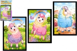 Flitrový mini obrázok lama 10 × 16 cm