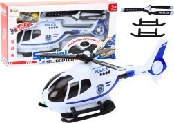 Policajný záchranný vrtuľník so svetlami a zvukmi