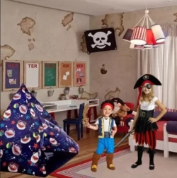 Detský stan tipi s motívom žralokov 150 × 150 × 125 cm