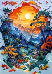 Trefl Puzzle Papierové Umenie: Údolie 1000 dielikov