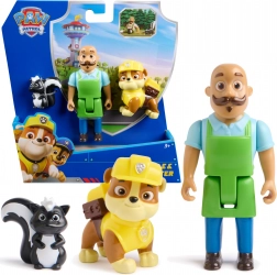 Paw Patrol – sada 3 figúrok Rubble, pán Porter a skunk