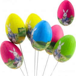 Veľkonočné vajíčka na drôtiku s králičkom - sada 6 ks