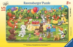 Ravensburger puzzle Oslava narodenín so zvieracími kamarátmi 15 dielikov