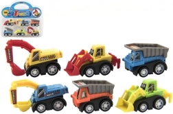 Sada mini stavebných strojov 6 ks v blistri, 5 cm