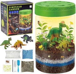 Osvetlená dinosaurová záhrada 3v1 – DIY terárium, lampička a pestovanie rastlín