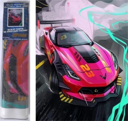 Diamantové maľovanie Ružový športiak 30 × 40 cm