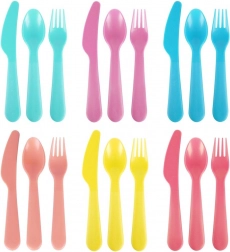 Plastový príborový set pre 6 osôb, 18 dielov