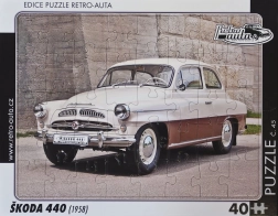 Retro autá puzzle Škoda 440 (1958) 40 dielikov