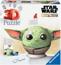 Ravensburger 3D puzzle STAR WARS Mandalorian Grogu – guľa, 72 dielikov