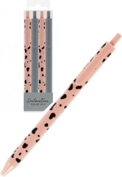 Sada 4 guľôčkových pier sivá a ružová, 0,7 mm, čierny atrament