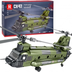 Reobrix stavebnica helikoptéra CH-47 Chinook – vojenský tandemový vrtuľník, 1451 dielikov