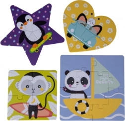 Gagagu geometrická detská puzzle sada 2–6 dielikov