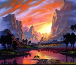 Diamantové maľovanie Hory 30 × 40 cm