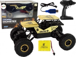 RC auto terénne 1:18 čierne zlaté s vysokými kolesami