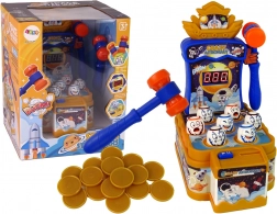 vesmírna arkádová hra s kladivkami CRAZY ASTRONAUT, svetlá a zvuky