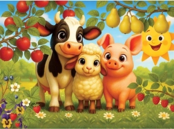 Drevené puzzle Zvieratká na farme 40 dielikov WOODEN CITY