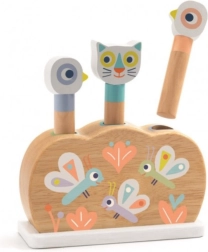 Drevená hračka vyskakovacie dúhové zvieratká Djeco