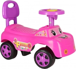 Odrážadlo tlačacie autíčko so smiechom a klaksónom – ružové