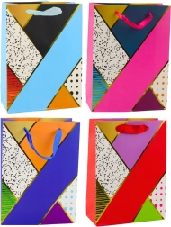 Papierová darčeková taška geometrické vzory 23 x 18 x 10,5 cm