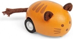 Drevené natahovacie zvieratko Mačka oranžová