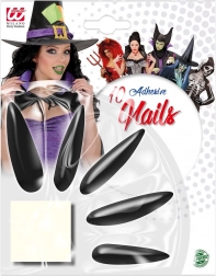 čierne dlhé čarodejnícke nalepovacie nechty