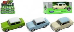 kovový model trabant 1:60 od welly, 7 cm, voľnobeh, mix farieb