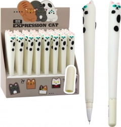 Gélové pero Biely Mačka modrý atrament