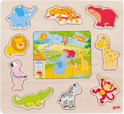 Drevená vkladačka a puzzle Zvieratká zo Zoo