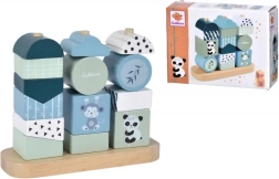 Stohovacia hra panda – drevené puzzle, 15 dielov