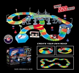 Svetielkujúca flexibilná závodná dráha 220 dielov s LED autíčkom