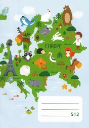 Školský zošit A5 linajkový 10 listov Európa