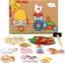 Pribíjačka Na farme – kreatívna korková mozaika pre deti