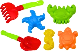 Sada hračiek na piesok s lopatkou, hrabličkami a formičkami