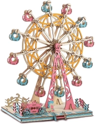 Drevené 3D puzzle Ruské kolo pastelové
