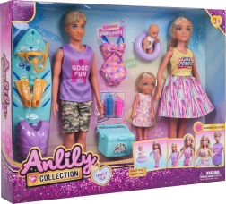 Rodinný plážový set s bábikami a doplnkami