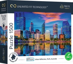 Puzzle TREFL UFT Cityscape – odraz mesta Perth, Austrália, 1500 dielikov