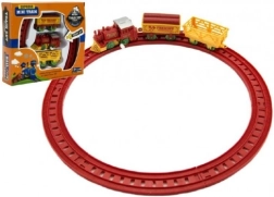 Vlak na kľúčik s dvoma vagónmi a koľajnicami