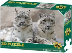 3D puzzle – snežné leopardy, 100 dielikov
