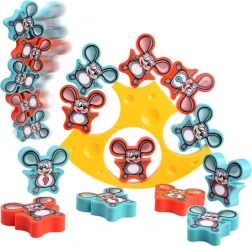 Rodinná balančná hra padajúce myšky